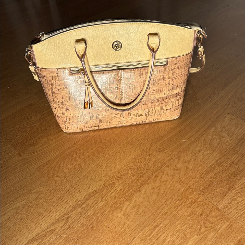 Anne Klein Yellow and Brown Shoulder Bag